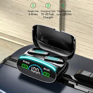 Wireless earbuds with Bluetooth 5.4, LED display, noise reduction, water resistance, suitable for exercise, Hi‑Fi sound quality, binaural charging case, rechargeable sports electronics with a stereo design
