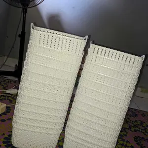 JiuMu Indonesia-Keranjang Anyam Plastik - Bucket Keranjang Penyimpanan Multifungsi Rak Serbaguna-Keranjang Plastik Persegi Serbaguna