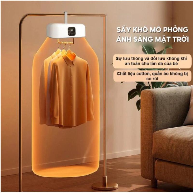 Máy sấy đồ gia đình gấp gọn, cổng gió đơn, sấy khô chậm bảo vệ vải quần áo