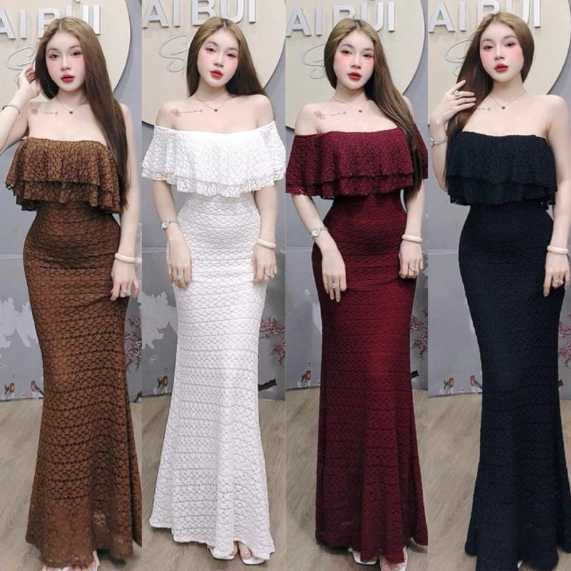  D507 - Đầm Body Bẹt Vai Đuôi Cá Mai Bùi Store 