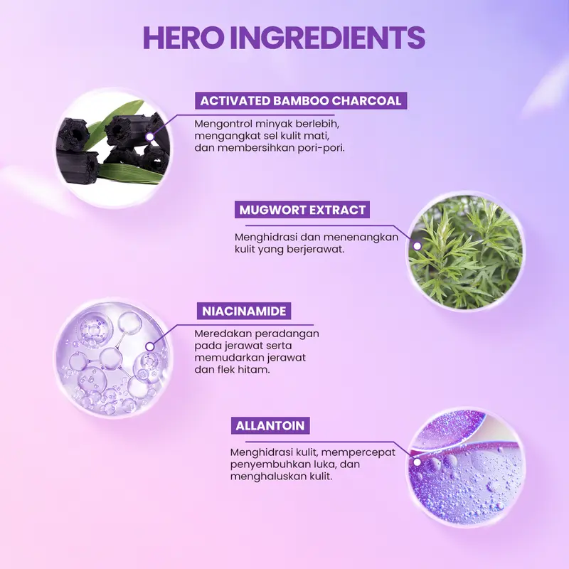 Scarlett Whitening - Herbalism Mugwort Mask Berjerawat Mencerahkan Wajah Mengatasi Kulit Muka Berminyak 1