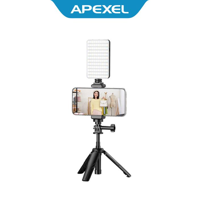 Gambar APEXEL Tripod HP Kamera Aksi Tongsis Monopod Portable with Fill Light - APL-JJ077FL dari Apexel Indonesia Kota Administrasi Jakarta Barat Tokopedia