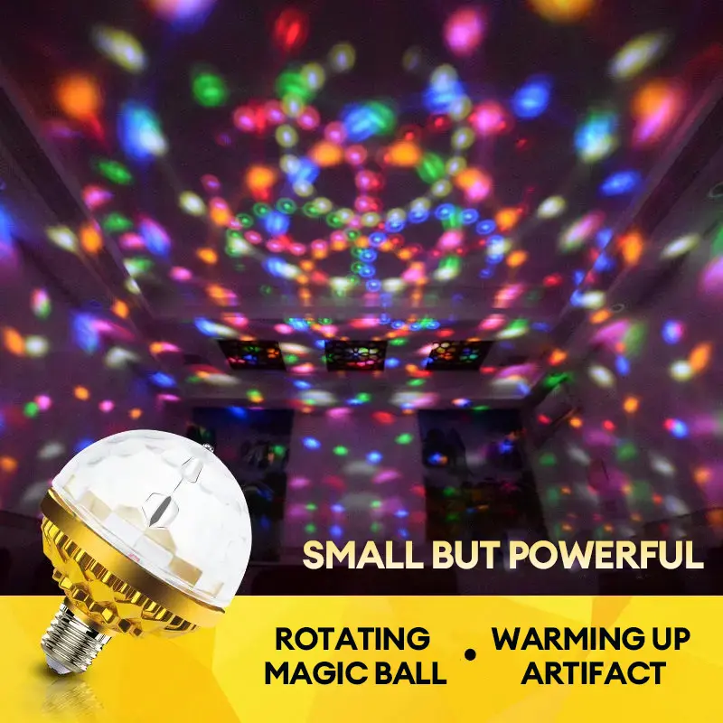 COD-360 Degree Colorful Rotating Magic Ball LED Light Bulb with ...