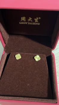 Product Review of 【Chow Tai Seng】Au999 Pure Gold 24K Clover Shining 5G Jewelry Set from g**r 1