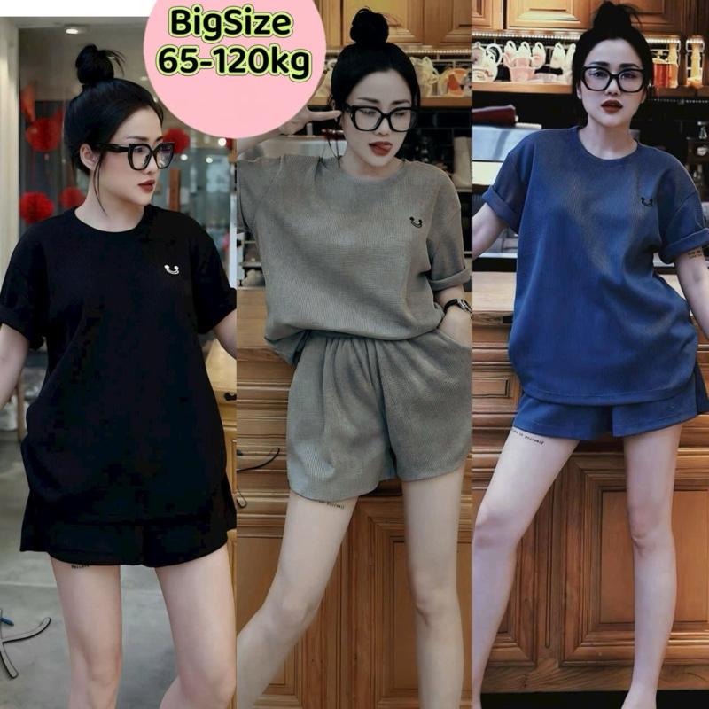 (Bigsize 65-120kg) Set bộ bigsize 65-110kg . Bộ đùi bigsize . Bộ đùi 65-110kg . Bộ ngủ thun lạnh . Bộ đùi mát . Đồ bộ nữ . Đồ bộ nữ tay ngắn dobo