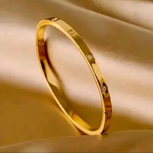 PREMIUM GELANG BANGLE TITANIUM GOLD LAPIS EMAS24K TIDAK LUNTUR