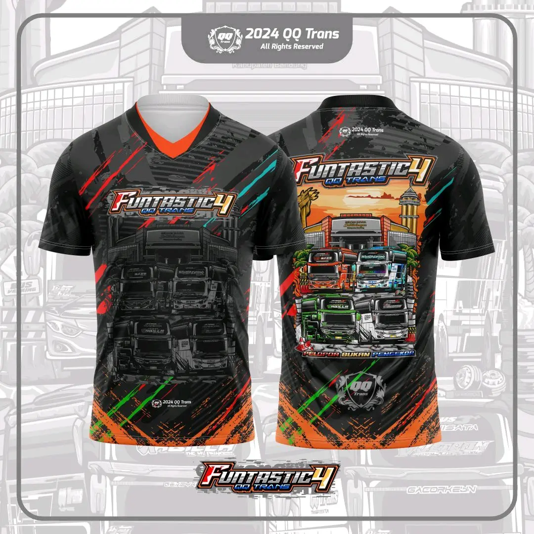 Kaos bus mania original QQ TRANS FUNTASTIC 4 (Free Sticker) // Jersey Bus mania / QQ TRANS