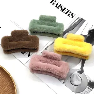 PEACHIE | JP1959 Jepit Rambut Aksesoris Wanita Model Kotak Jedai Wanita Bulu Bahan Lembut Korean Style Clips