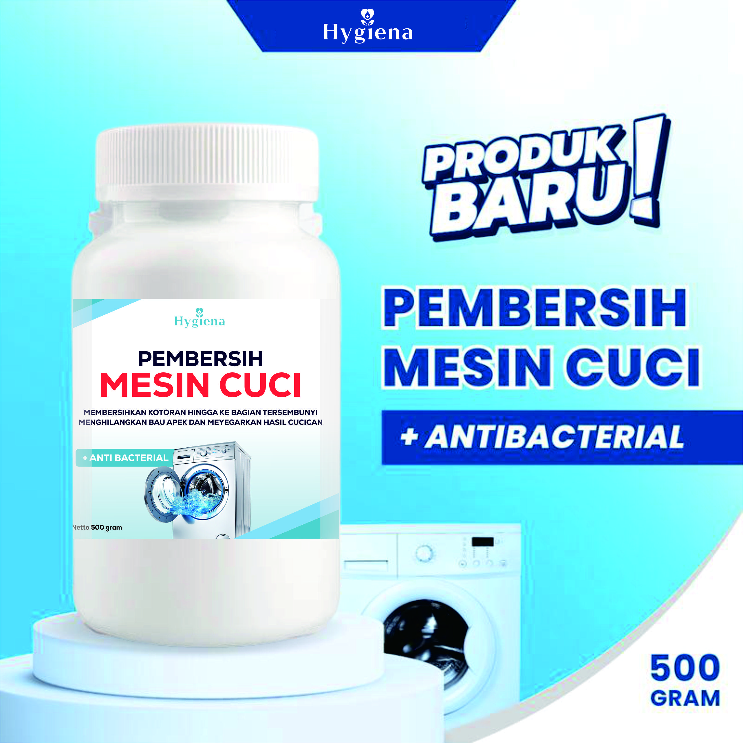 Hygiena Serbuk Pembersih Mesin Cuci Antibakteri - Wasing Machine Cleaner