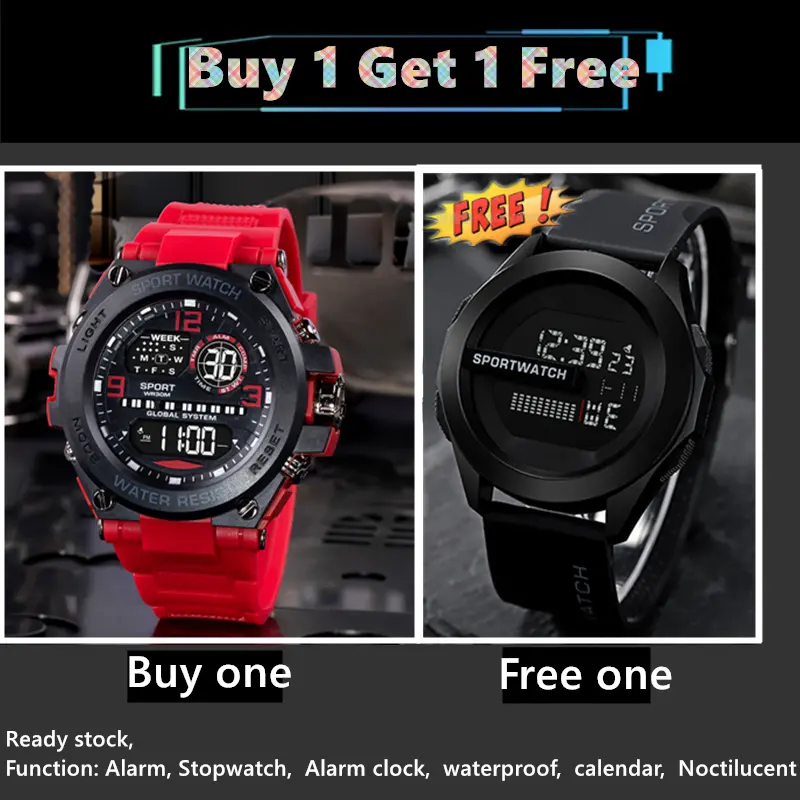 [Buy 1 Take 1 ] 2PCS Waterproof Digital Men's watches, sports watches for men and women,Christmas Gift