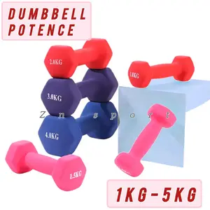 Dumbbell Mini Potenceolahraga Neoprenemerk 1kg, 2kg, 3kg, 4kg - Alat Gym Fitnes Zumba Yoga Latihan Beban