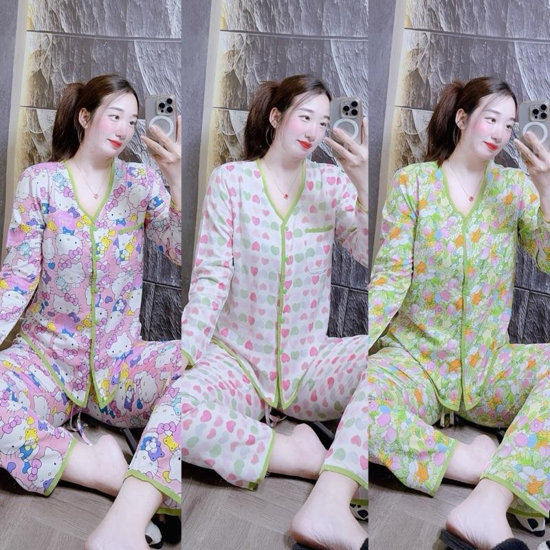 Đồ bộ tole lanh F21 VNXK . Cổ tim viền Tay dài from 45-70kg