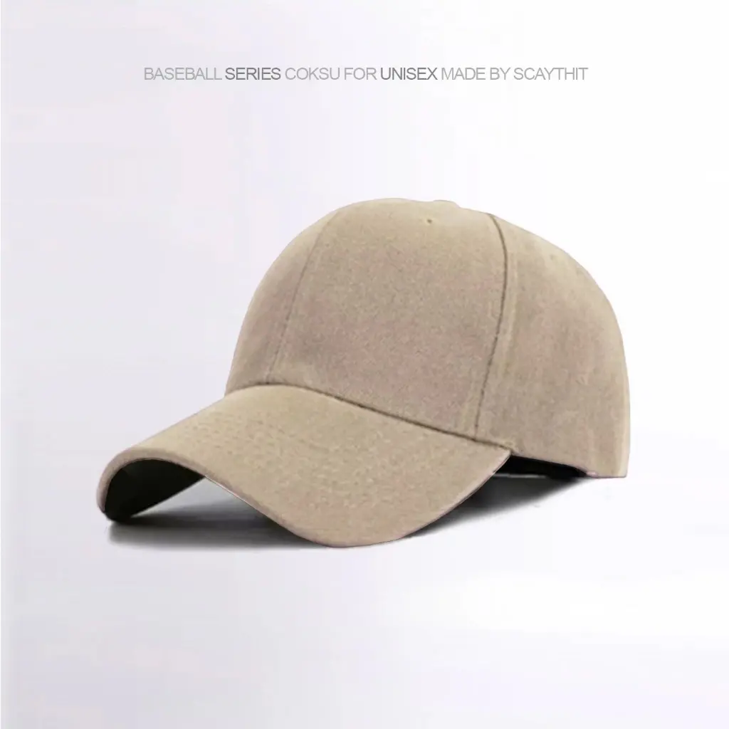Scaythit - Topi Baseball Polos Pria Wanita Simpel Keren Cream Unisex Baseball Cap