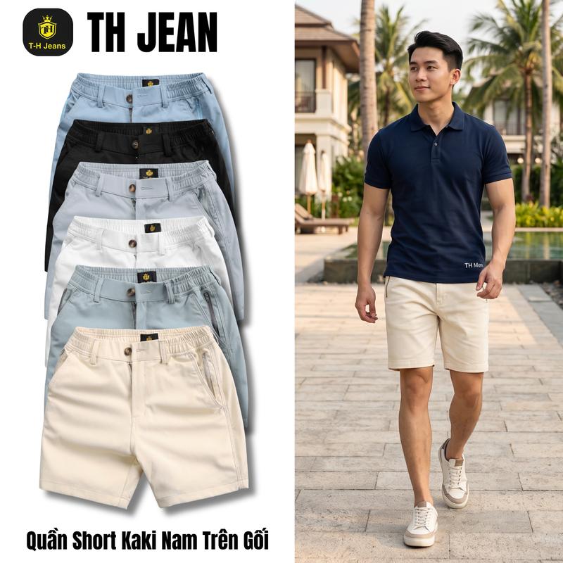 Quần Short Nam Kaki Cá Sấu Co Giãn 2 Chiều Cao Cấp 6 Túi- Quần Form Trên Gối Trẻ Trung - Quần Có Túi Khóa Kéo Gọn Gàng - Phong Cách Trẻ Trung - Mặc Hằng Ngày
