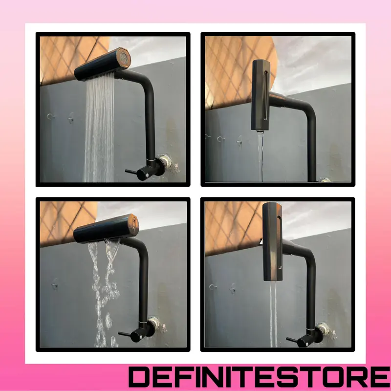 Kran Cuci Piring Kran Dapur Kran Sink 4 Way Air Terjun Kran Angsa Keran Cuci Piring Keran Dapur Stainless SUS 304 Anti Karat Drat Tembok Dan Tanam shower 6