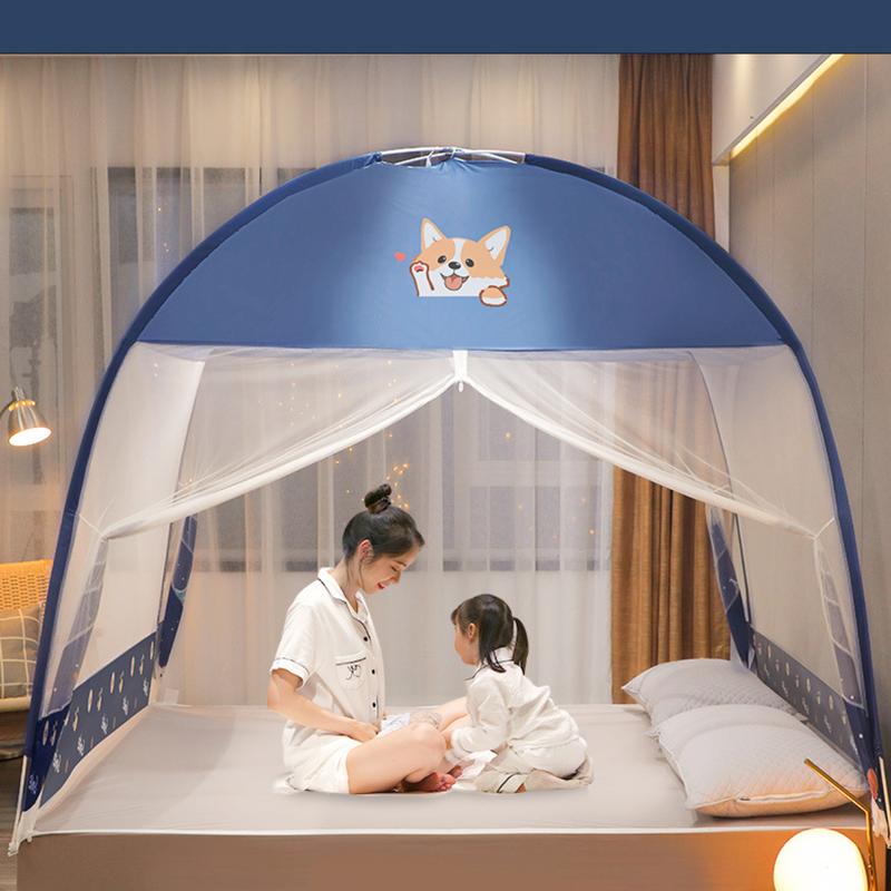 Product Introduction of 1.8 M Bed Installation-Free Mongolian Bag Household Mosquito Nets Fiber Glass Pole Bracket Foldable Paper Tent Mosquito-Proof Tent 27