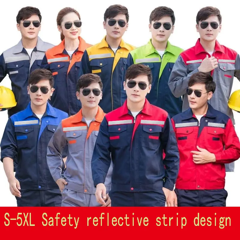 Áo Khoác An Toàn, Quần Áo Bảo Hộ Lao Động, Có Phản Quang, Có Cỡ S-5XL, Thích Hợp Cho Nam Và Nữ, Có Thể Mặc Làm Áo Khoác Và Áo Sơ Mi, Đồng Phục