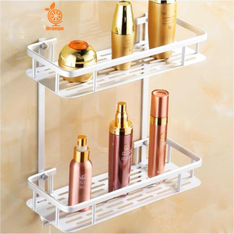 Rak Kamar Mandi Toilet Rack Tempat Sabun Aluminium Serbaguna Rak Sabun Handuk 2 Susun 0
