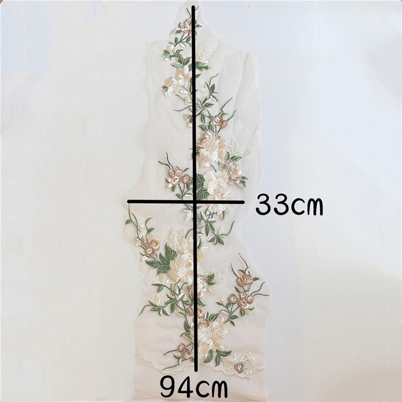 1 Set Flower Embroidery Patch For Wedding Dress Clothing Sew On Floral Patches Diy 1