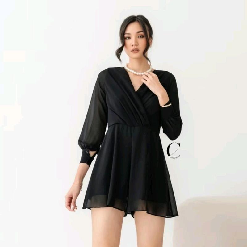BARBARA JUMPSUIT-STELAN WANITA BANGKOK V NECK TANGAN Panjang 8