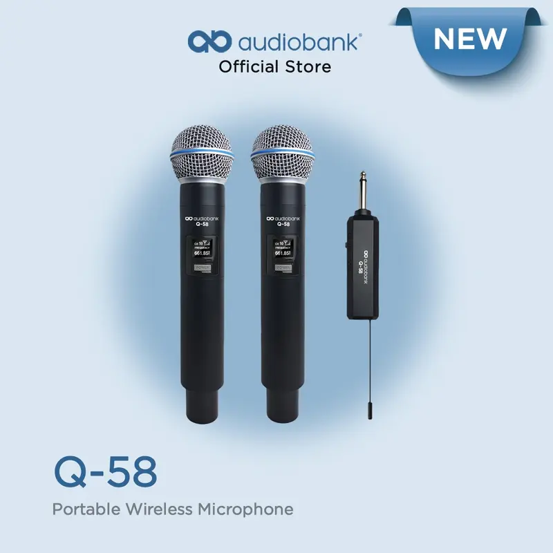 Audiobank Microphone Wireless Portable Q58 Rechargeable 1
