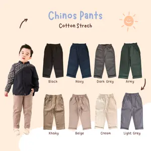 Yobebee Celana Chino Panjang Anak Laki Laki Usia 2 4 6 8 10 12 Tahun Bawahan Kids Pants Polos Cotton Katun Strech Straight Model Casual Santai Chinos Boy Anak Cowok