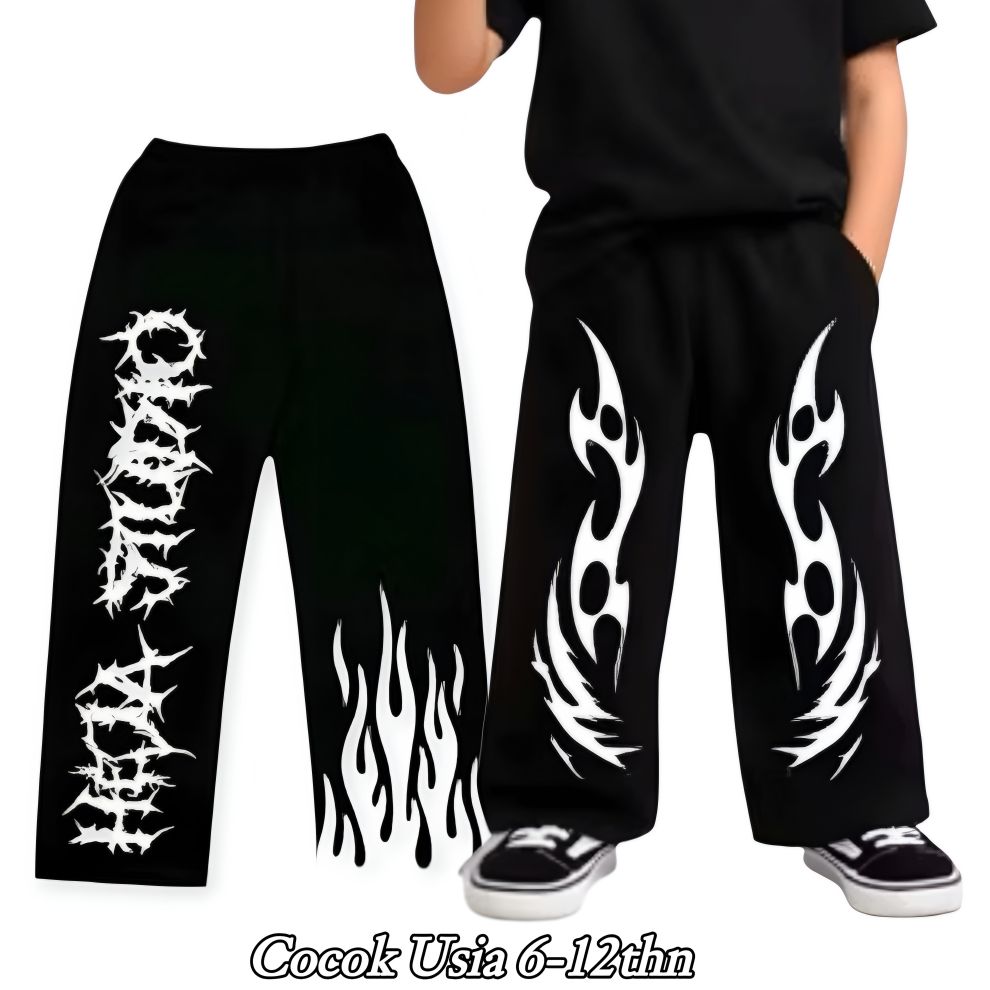 Celana Panjang Skena Gombrang Anak Usia 8-12 Tahun - Celana Stars Pants Anak Laki - Laki Unisex Gaya Terbaru - Jogger Celana Panjang Baggy Sweatpants Anak Terlaris