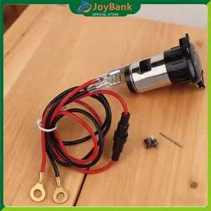 Lighter Socket Charger Mobil 12-24V dengan Kabel 1M untuk Truk Bus Motor Soket Pemantik Universal Praktis