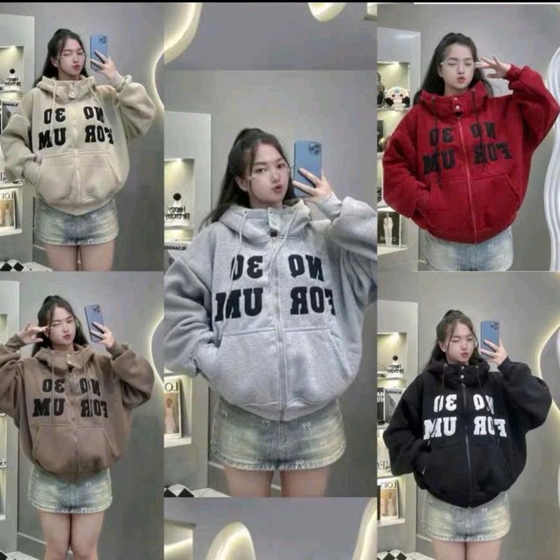 Áo Khoác Vải Nỉ Bông Day Phom Rong Túi Trong 2 Túi Ngoài Nón To Chất Liệu Vải Xu Vải Mát Thiết Kế Đơn Giản Phù Hợp Nhiều Hoàn Cảnh Khóa Zip Bên Trong 6 Túi Tiện Lợi