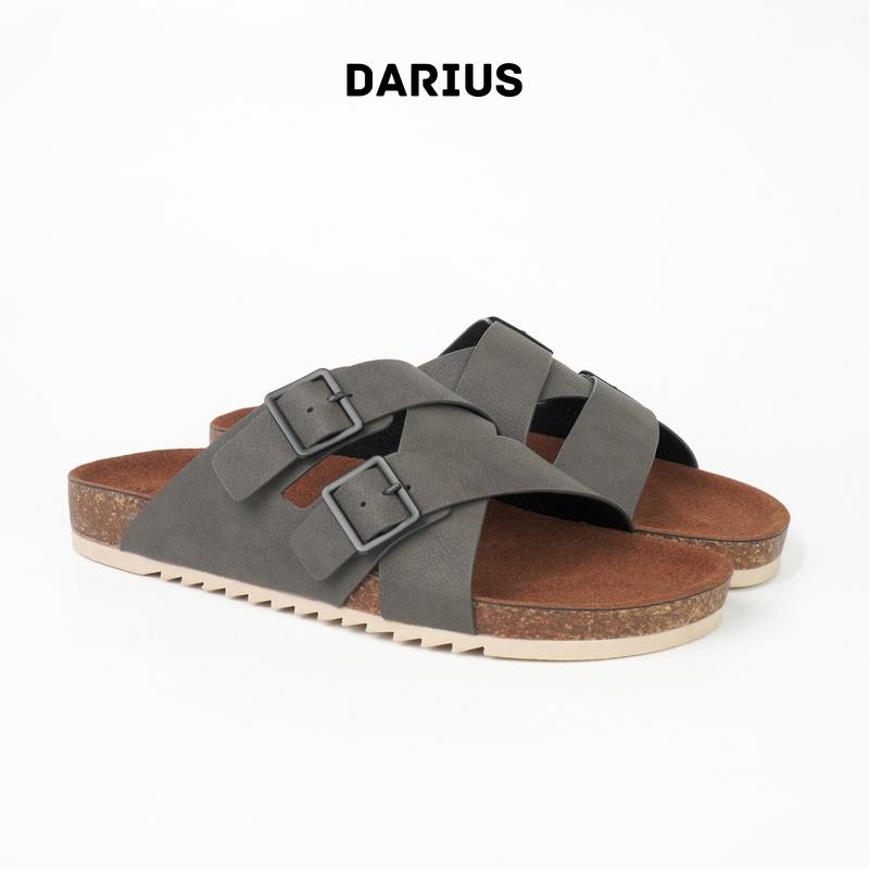  Dép Nam Quai Chéo DARIUS Kiểu Sandal Nam Dép Đế Trấu Nam Thời Trang Da Microfiber Thiết Kế 3 Quai Da Trẻ Trung - D616 