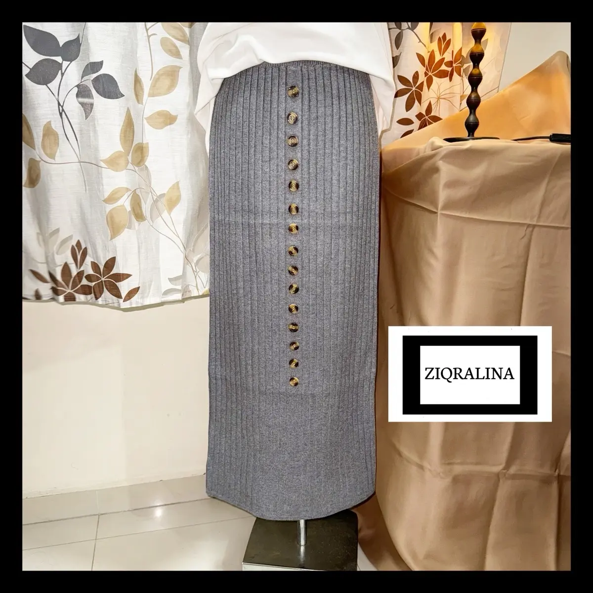 Knitted Ribbed Skirt, Womenswear, Bottom,  Lady,  Comfort