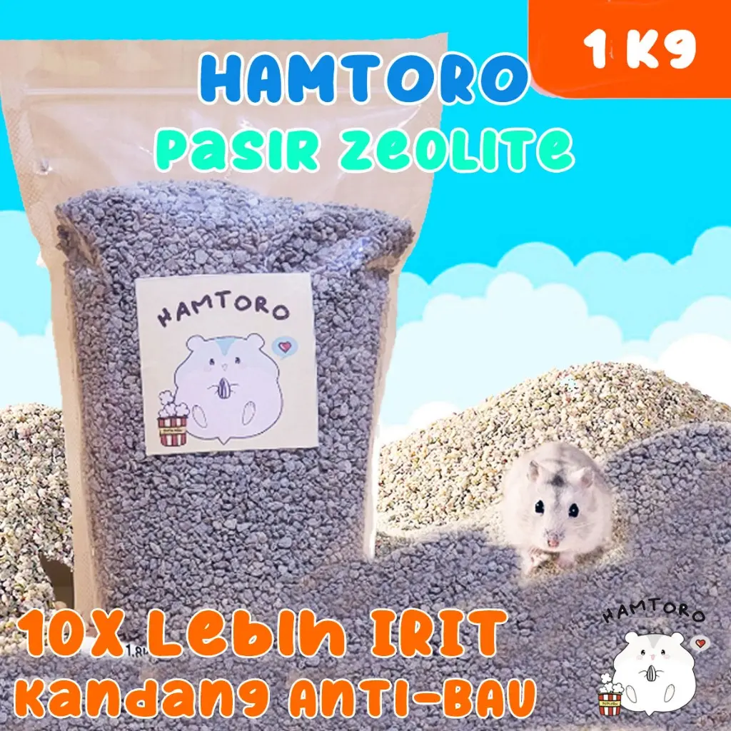 Hamtoro / Pasir Zeolit 1kg ukuran 2 pasir kotoran Hamster/kucing Hamster bathing Sand