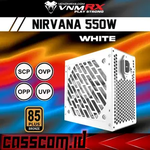 PSU VenomRX Nirvana White 550 Watt 85+ Bronze Flat Cable - Power Supply Putih 550W