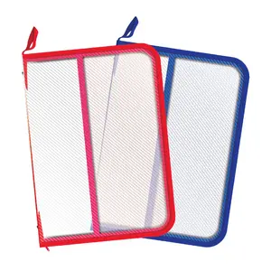 Map Dokumen Jaring Resleting Folio F4 Transparan Zipper Bag Tas Arsip File Organizer A4 F4 Warna Warni
