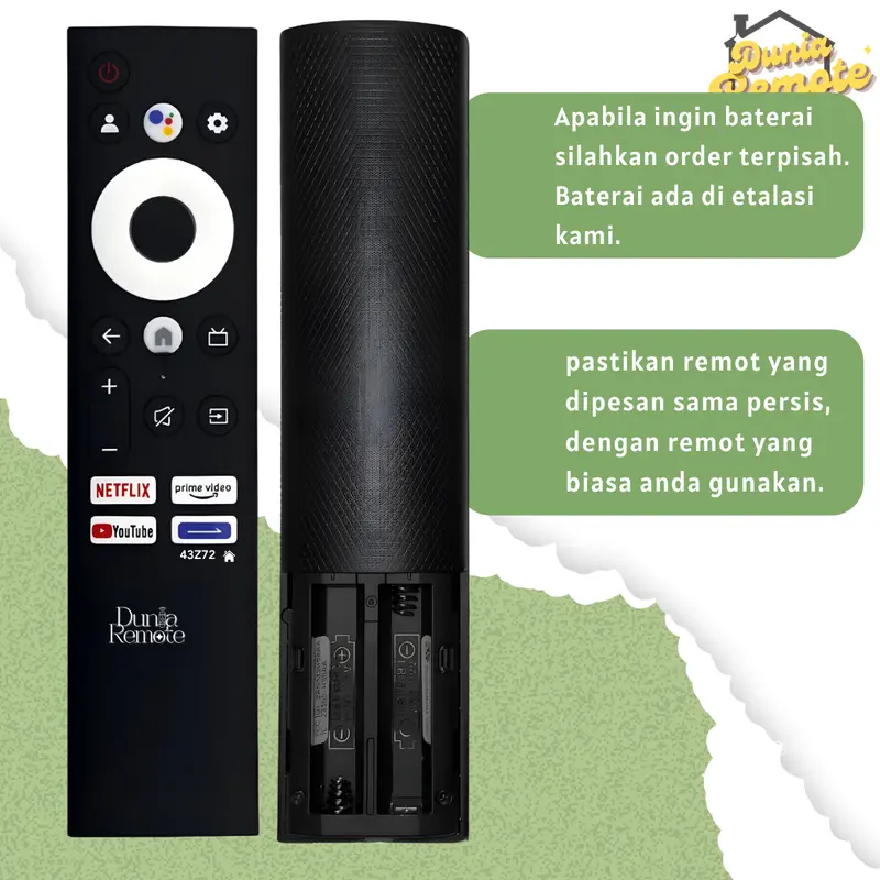 Remote Remote TV COOCAA ANDROID SMART LED LCD Netflix Prime Video 32Z72 40Z72 43Z72 SERIES 1