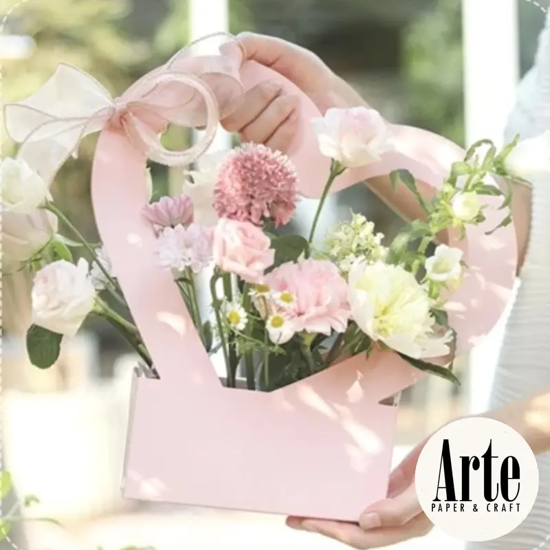 ARTE Heart Florist Bag | Flower Box | Kotak Tenteng Bunga | Tas Bunga | Kotak Bunga Bentuk Hati Cinta| Handy Bag Florist | P.HFB 3