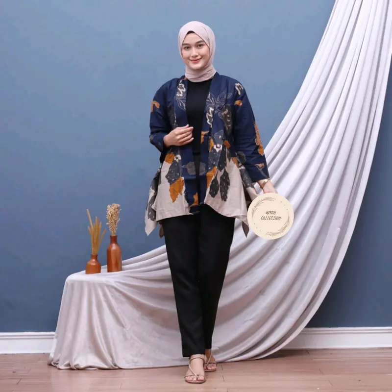 Blazer Batik Outer Batik Atasan Wanita Modern 4