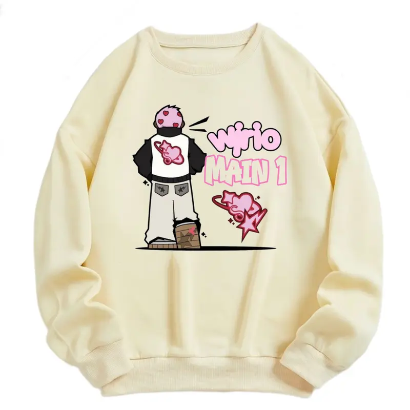 Crewneck Sweater Y2k Anak Wirio Main1 Tren Fashion 2024 Bahan Katun Fleece 5