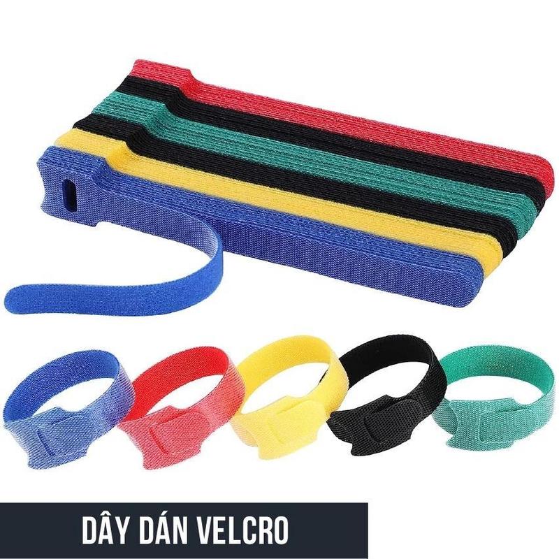 Dây Dán Velcro Quấn Chống Rối Dây Điện, Cáp Sạc, Dây Băng Gai Giúp Quản Lý Dây Cáp Gọn Gàng