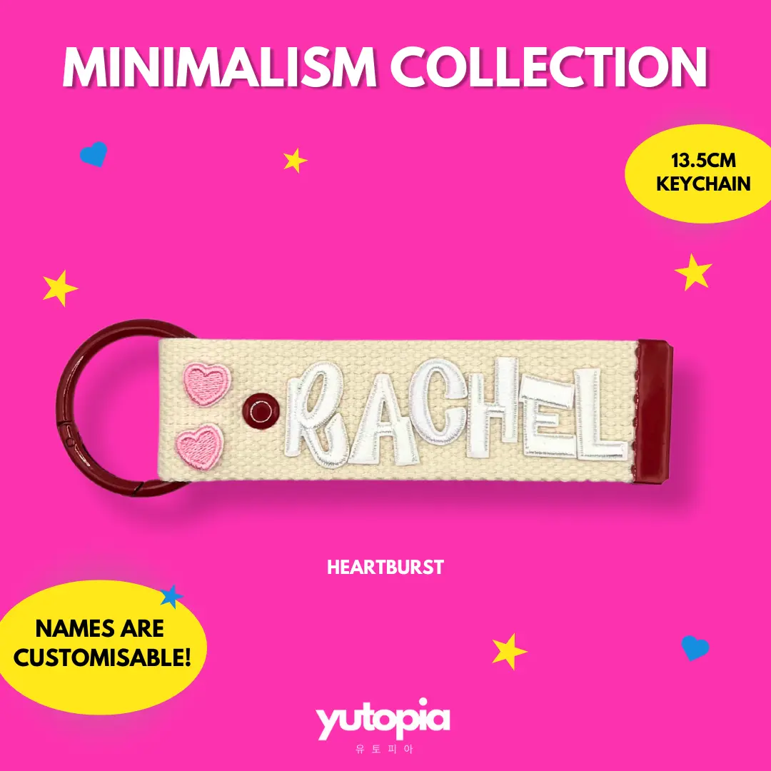 [Yutopia - Minimalism Collection: HEARTBURST 13.5cm] + [Custom DIY Iron-On] + [Personalized Gifts, Accessories, Keychains] + [Embroidery Patch Cute Keychain] + [Easy to use, multi-color options, Customisable, Unique, Aesthetic, Trendy, Cute, Durable]