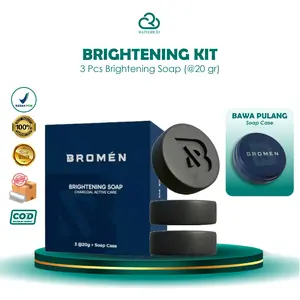 BROMEN 3 pcs BRIGHTENING SOAP Sabun Wajah Pria Bromen Brightening KIT Mencerahkan