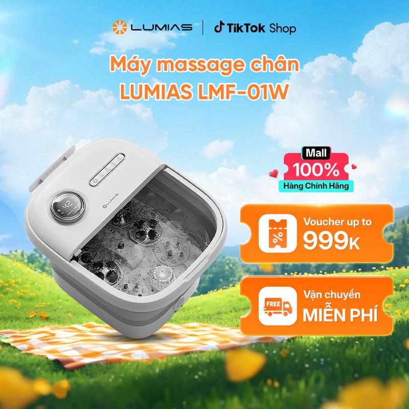 Máy massage chân Lumias LMF-01W - 500W - Gấp gọn thông minh - Massage với bong bóng