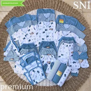 Paket Lengkap 33pcs Baju Bayi Newborn Seri Denim Cewek Laki-Laki Parsel Katun - Perempuan