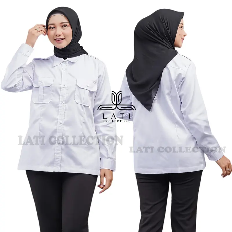 Baju Dinas Putih wanita Baju Putih PNS/ASN, Guru, Kemeja kerja wanita, Baju Pdh Putih Pangkat 4