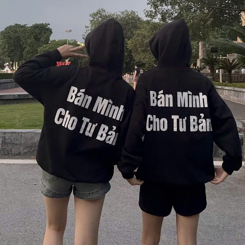 Áo Hoodie Bán Mình Cho Tư Bản In Kim Tuyến Nhũ Chất Nỉ Lót Lông From Rộng ,Mũ 2 Lớp Tay Bo Siêu Hot Hit 2025