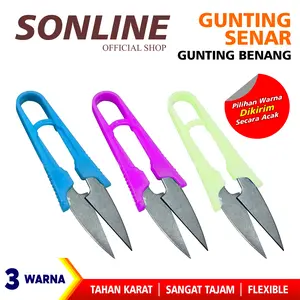 SONLINE Gunting Senar & Benang Pancing 3 Warna Gunting Portable Stainless Steel Gunting Anti Karat