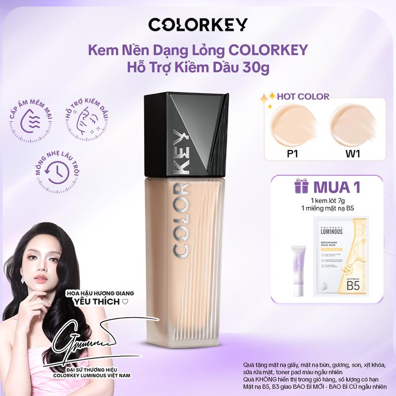 Kem Nền COLORKEY PHIÊN BẢN NÂNG CẤP Chân Ái Cho Da Dầu Cho Lớp Trang Điểm Lì…