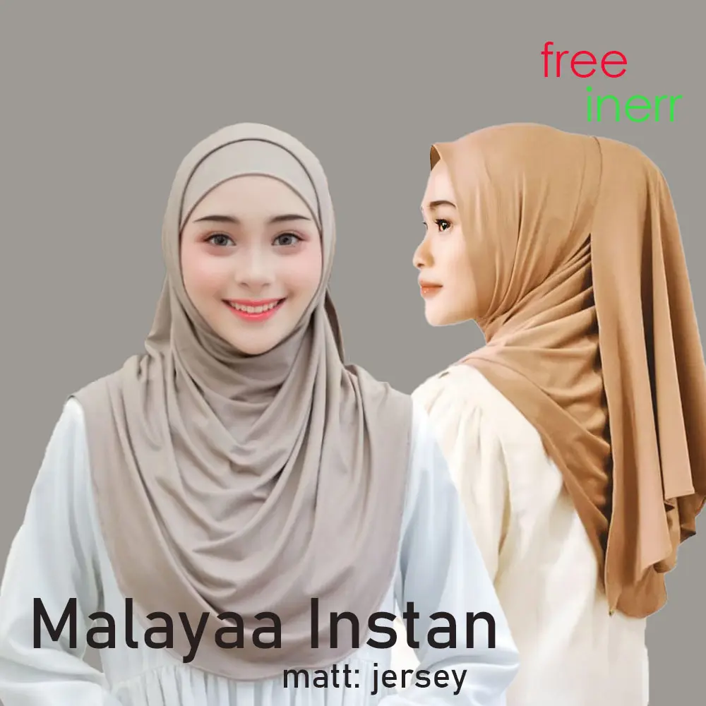 HIJAB QAHIRA INSTAN MALAY JILBAB PASMINA JERSEY FREE INER Muslim Kerudung Syari Khimar Bergo fath