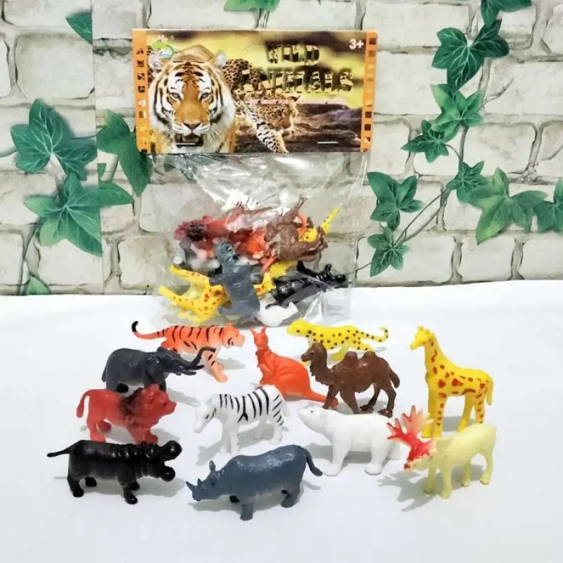 Mainan edukasi anak Hewan Satwa Karet ukuran kecil 12pcs Miniatur satwa Karet 12pcs-Miniatur Animal Wild Animal Figure toys hewan 2
