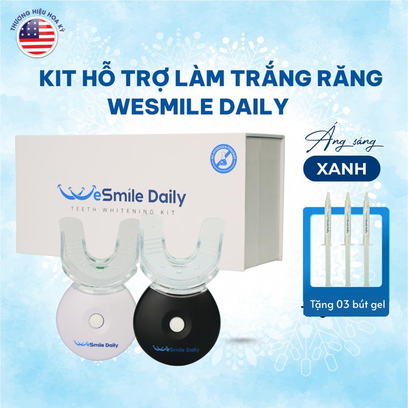 {Live} Máy hỗ trợ trắng răng WESMILE Daily công nghệ ánh sáng xanh cải thiện răng ố vàng, giảm ê buốt, tặng kèm 3 bút gel an toàn, tiện lợi, bảo hành 6-12 tháng